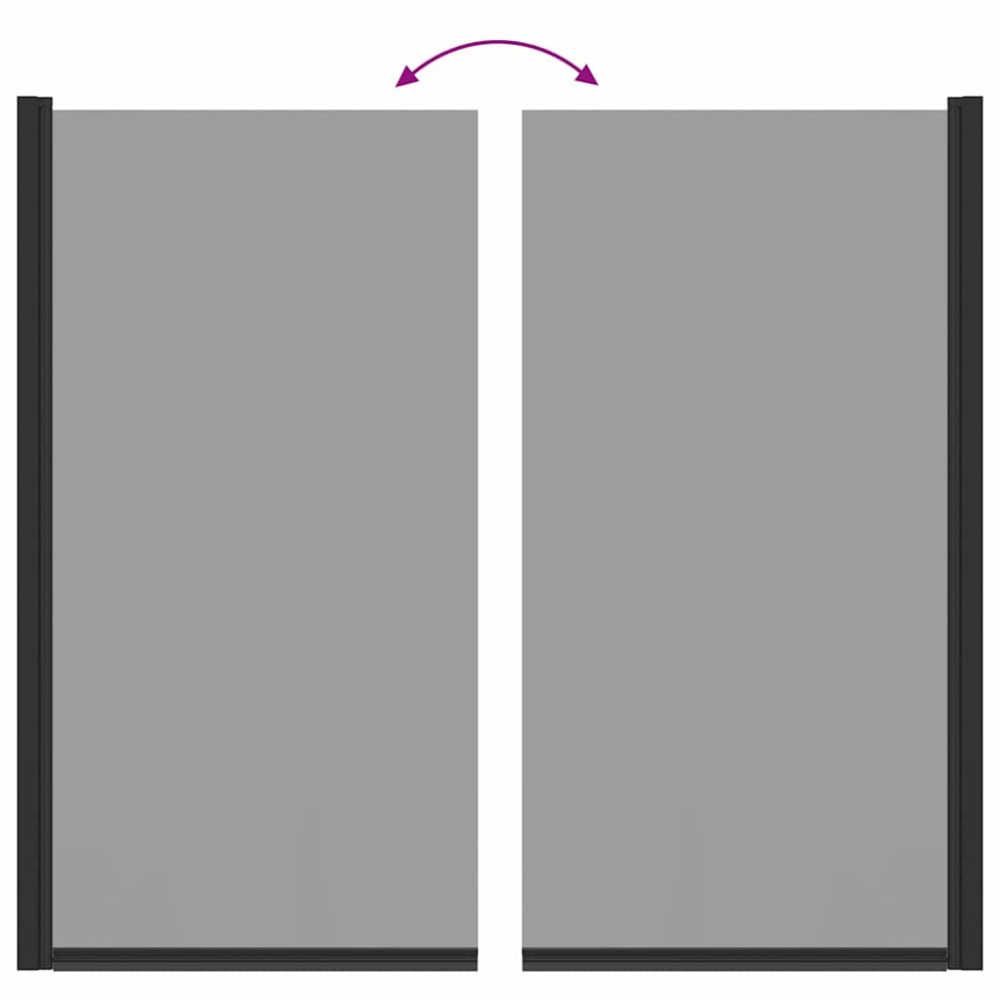 Produktbild för Duschskärm för Bad Svart 68 x 130 cm Härdat glas