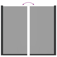 Produktbild för Duschskärm för Bad Svart 68 x 130 cm Härdat glas