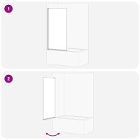 Produktbild för Duschskärm för Bad Svart 68 x 130 cm Härdat glas