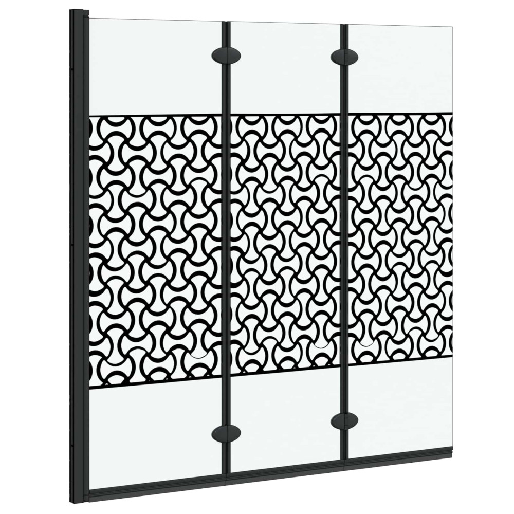 Produktbild för Duschavskärmning Svart och Transparent 130 x 130 cm härdat glas