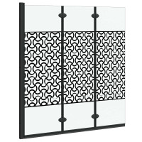 Produktbild för Duschavskärmning Svart och Transparent 130 x 130 cm härdat glas