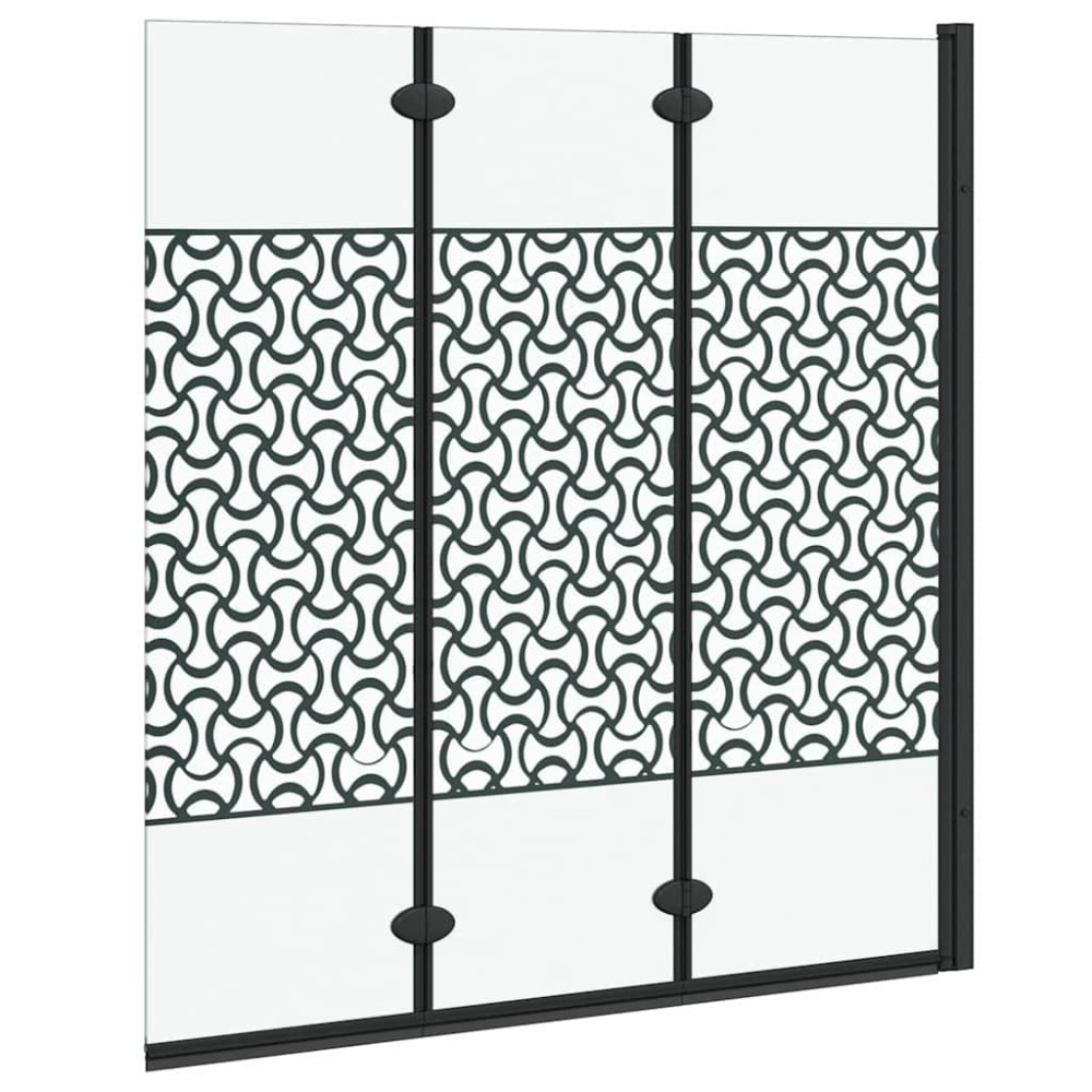 Produktbild för Duschavskärmning Svart och Transparent 130 x 130 cm härdat glas