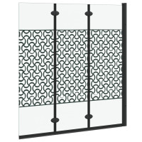 Produktbild för Duschavskärmning Svart och Transparent 130 x 130 cm härdat glas