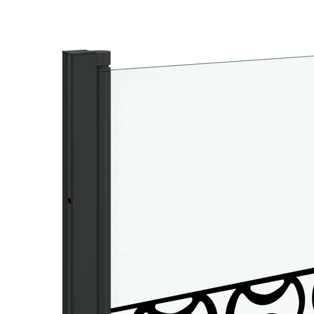 Produktbild för Duschavskärmning Svart och Transparent 130 x 130 cm härdat glas