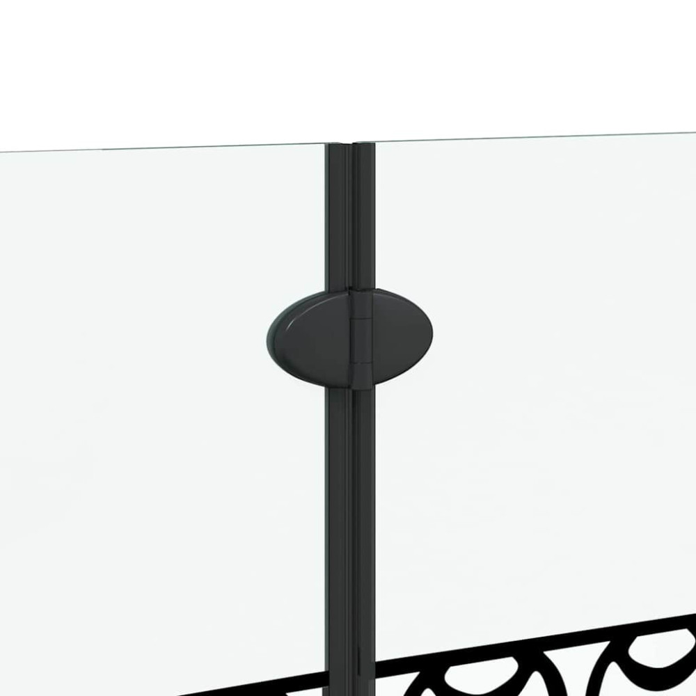 Produktbild för Duschavskärmning Svart och Transparent 130 x 130 cm härdat glas