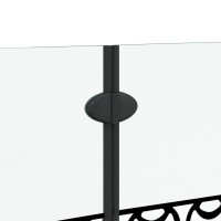 Produktbild för Duschavskärmning Svart och Transparent 130 x 130 cm härdat glas