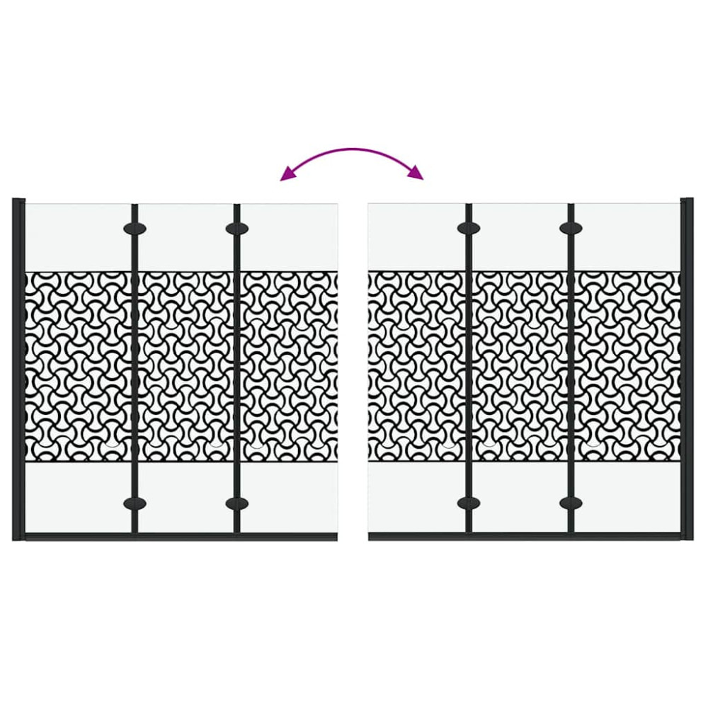 Produktbild för Duschavskärmning Svart och Transparent 130 x 130 cm härdat glas