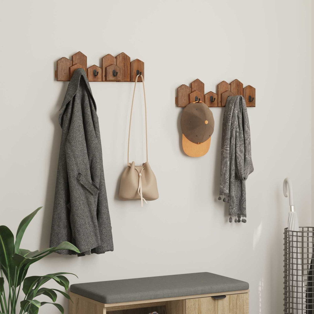Produktbild för Hanger Brun 48 x 8 x 15 cm Massivt mahognyträ