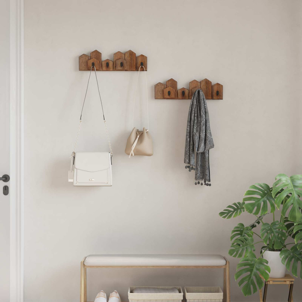 Produktbild för Hanger Brun 48 x 8 x 15 cm Massivt mahognyträ