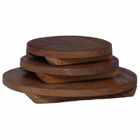 Produktbild för Blomkruka 3 st Naturlig 29 x 29 x 3,5 cm Mahognyträ