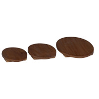 Produktbild för Blomkruka 3 st Naturlig 29 x 29 x 3,5 cm Mahognyträ