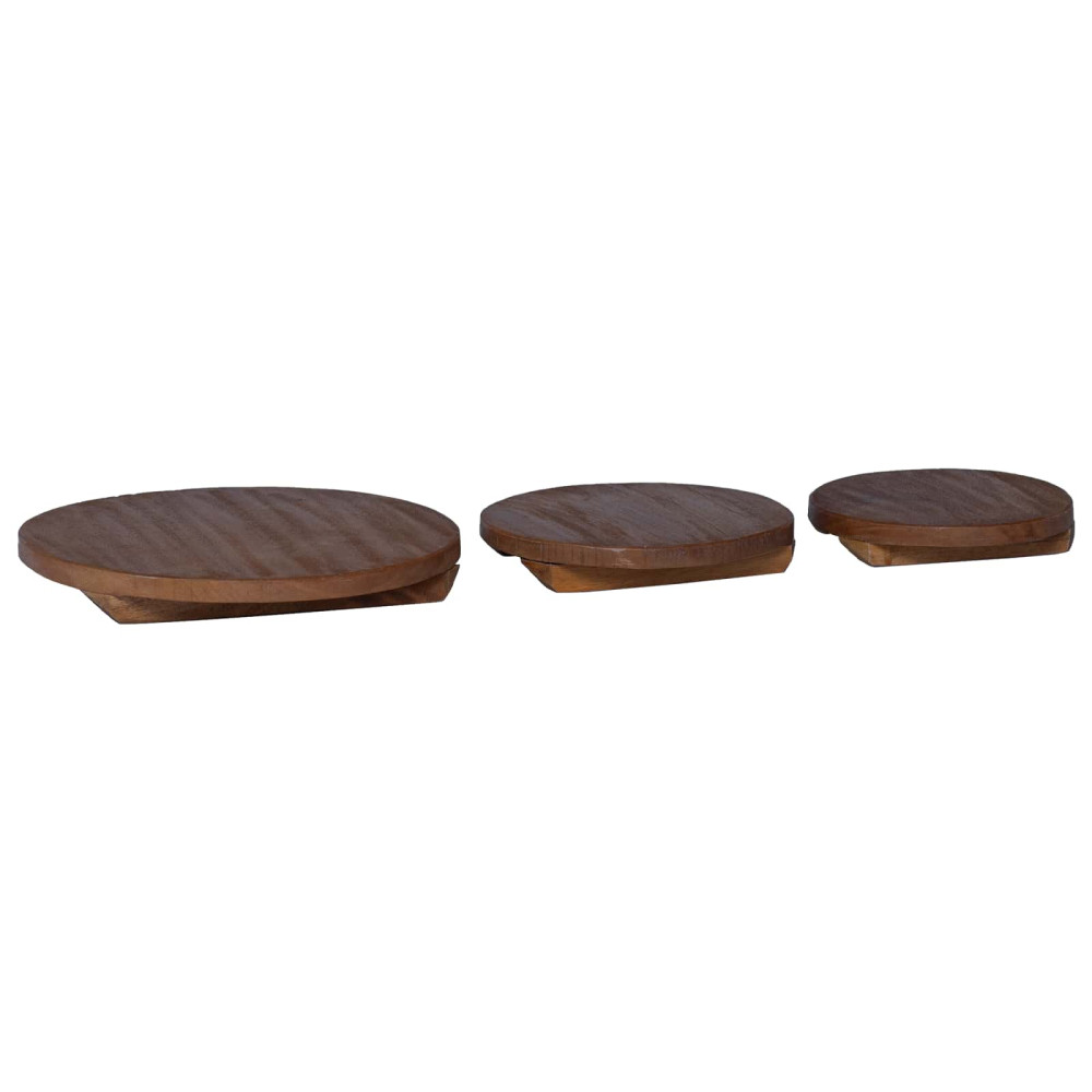 Produktbild för Blomkruka 3 st Naturlig 29 x 29 x 3,5 cm Mahognyträ