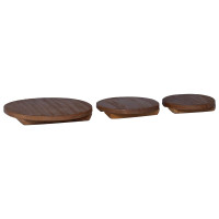 Produktbild för Blomkruka 3 st Naturlig 29 x 29 x 3,5 cm Mahognyträ
