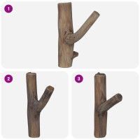 Produktbild för Krok Brun 4 x 4 x 14 cm Solid återvunnen trä