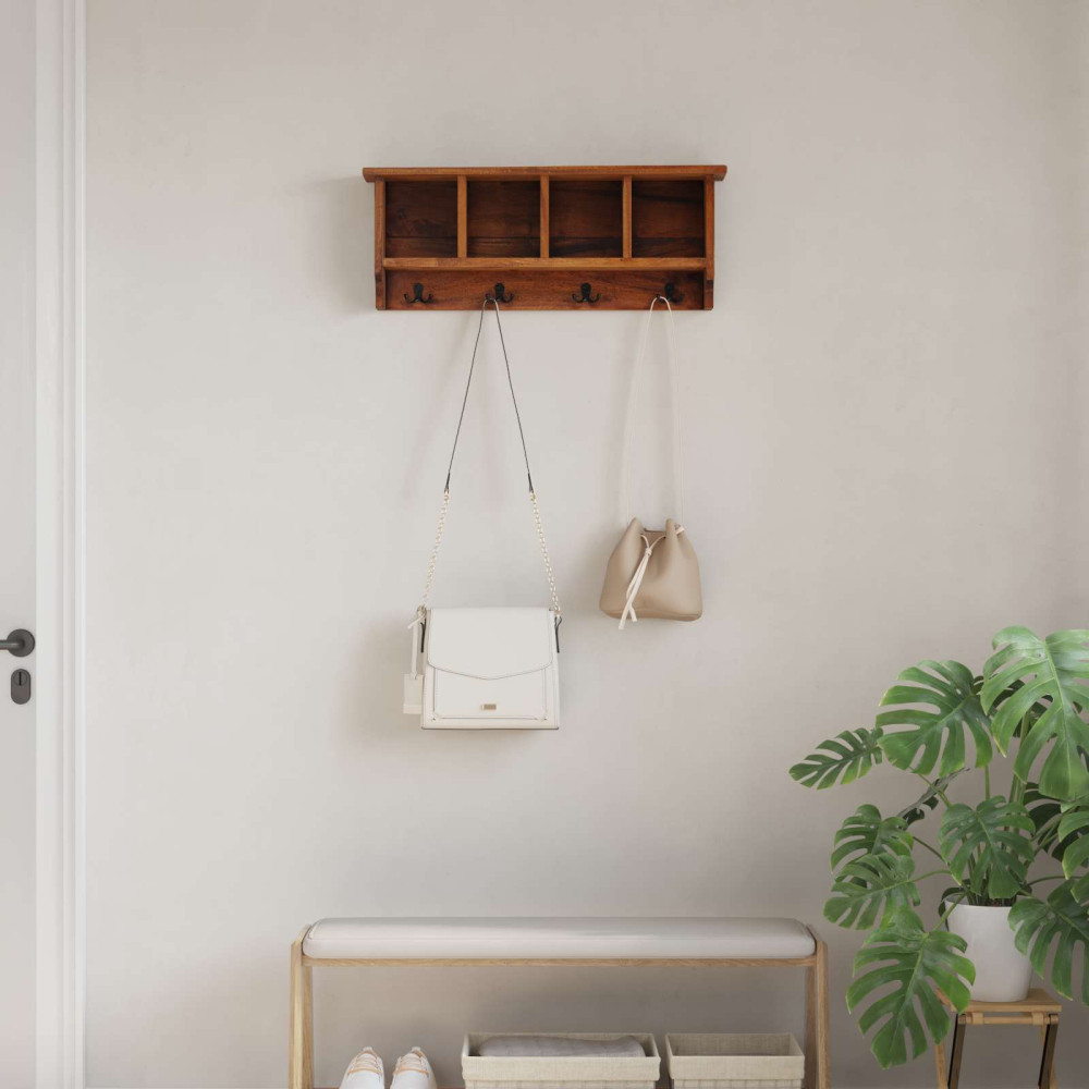 Produktbild för Hanger Brun 70 x 11 x 27 cm Massivt mahognyträ