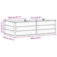 Produktbild för Planteringskärl Elfenben 160 x 80 x 45 cm Stål