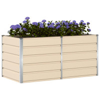 Produktbild för Planteringskärl Elfenben 160 x 80 x 75 cm Stål