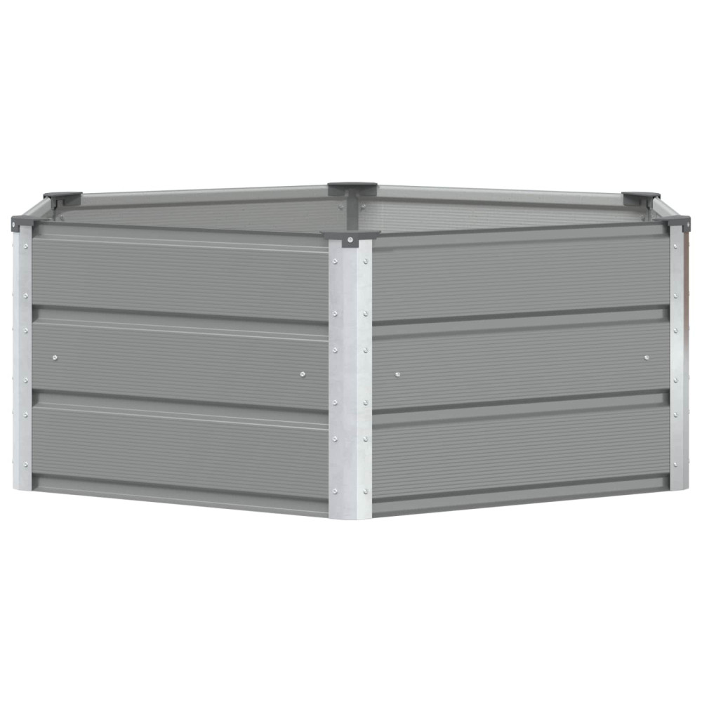 Produktbild för Planteringskärl Ljusgrå 129 x 129 x 45 cm Stål