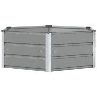 Produktbild för Planteringskärl Ljusgrå 129 x 129 x 45 cm Stål
