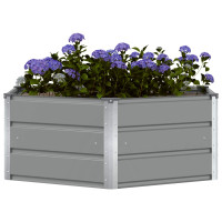 Produktbild för Planteringskärl Ljusgrå 129 x 129 x 45 cm Stål