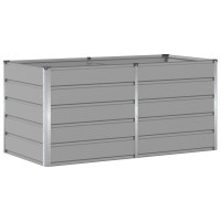 Produktbild för Planteringskärl Ljusgrå 160 x 80 x 75 cm Stål