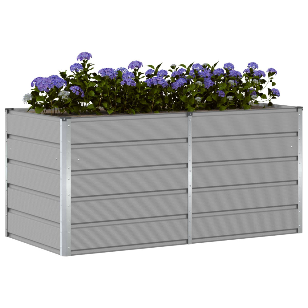 Produktbild för Planteringskärl Ljusgrå 160 x 80 x 75 cm Stål