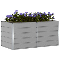 Produktbild för Planteringskärl Ljusgrå 160 x 80 x 75 cm Stål