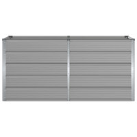 Produktbild för Planteringskärl Ljusgrå 160 x 80 x 75 cm Stål