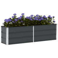 Produktbild för Planteringskärl Antracit 160 x 40 x 45 cm Stål