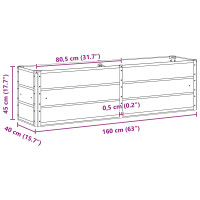 Produktbild för Planteringskärl Antracit 160 x 40 x 45 cm Stål