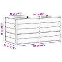 Produktbild för Planteringskärl Antracit 160 x 80 x 75 cm Stål
