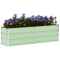Produktbild för Planteringskärl Grön 160 x 40 x 45 cm Stål