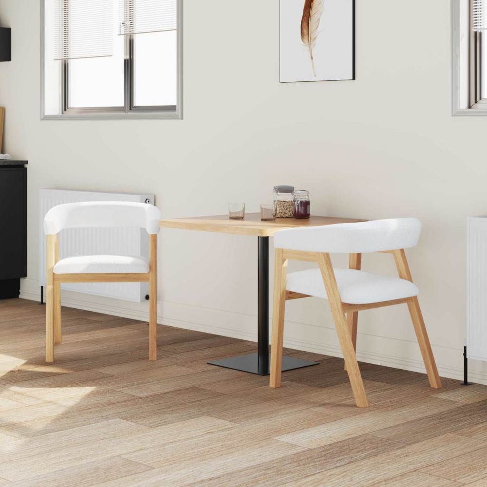 Produktbild för Matstolar 2 pcs Naturfärg 54 x 57 x 73 cm Massiv Gummiträ