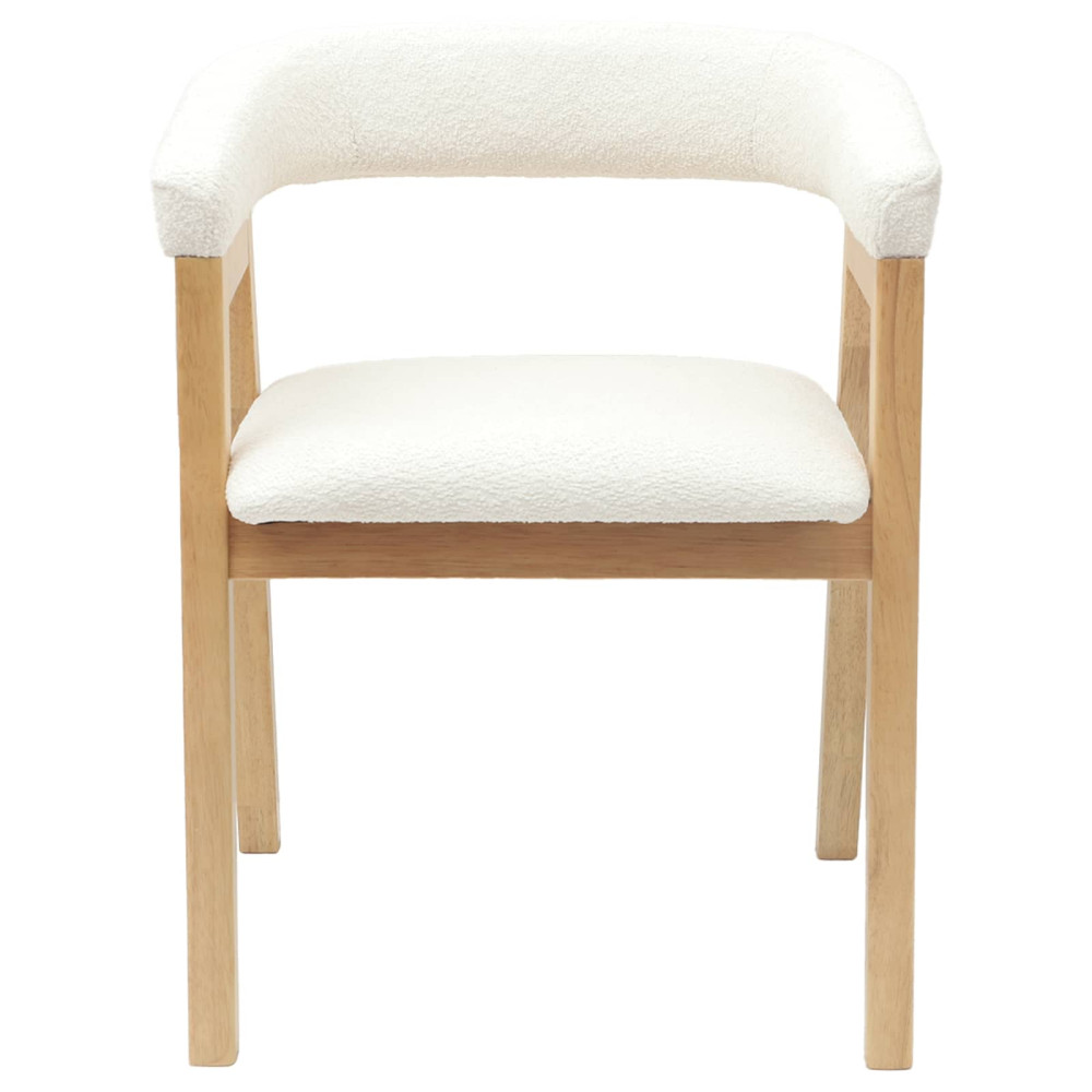 Produktbild för Matstolar 2 pcs Naturfärg 54 x 57 x 73 cm Massiv Gummiträ