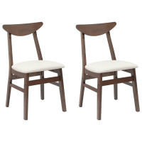 Produktbild för Matstolar 2 pcs Ljusbrun 42 x 47,5 x 81 cm Massiv Gummiträ