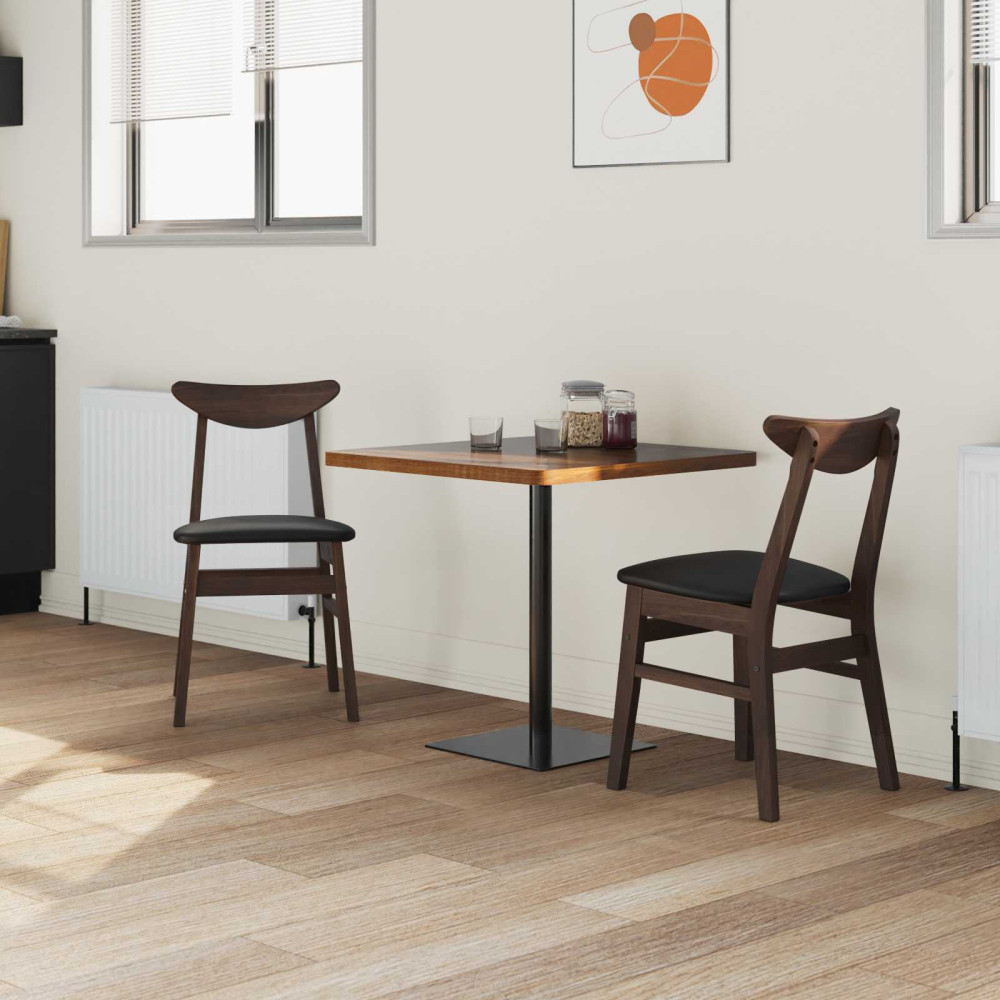 Produktbild för Matstolar 2 pcs Ljusbrun 42 x 47,5 x 81 cm Massiv Gummiträ