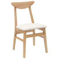 Produktbild för Matstolar 2 pcs Naturfärg 42 x 47,5 x 81 cm Massiv Gummiträ