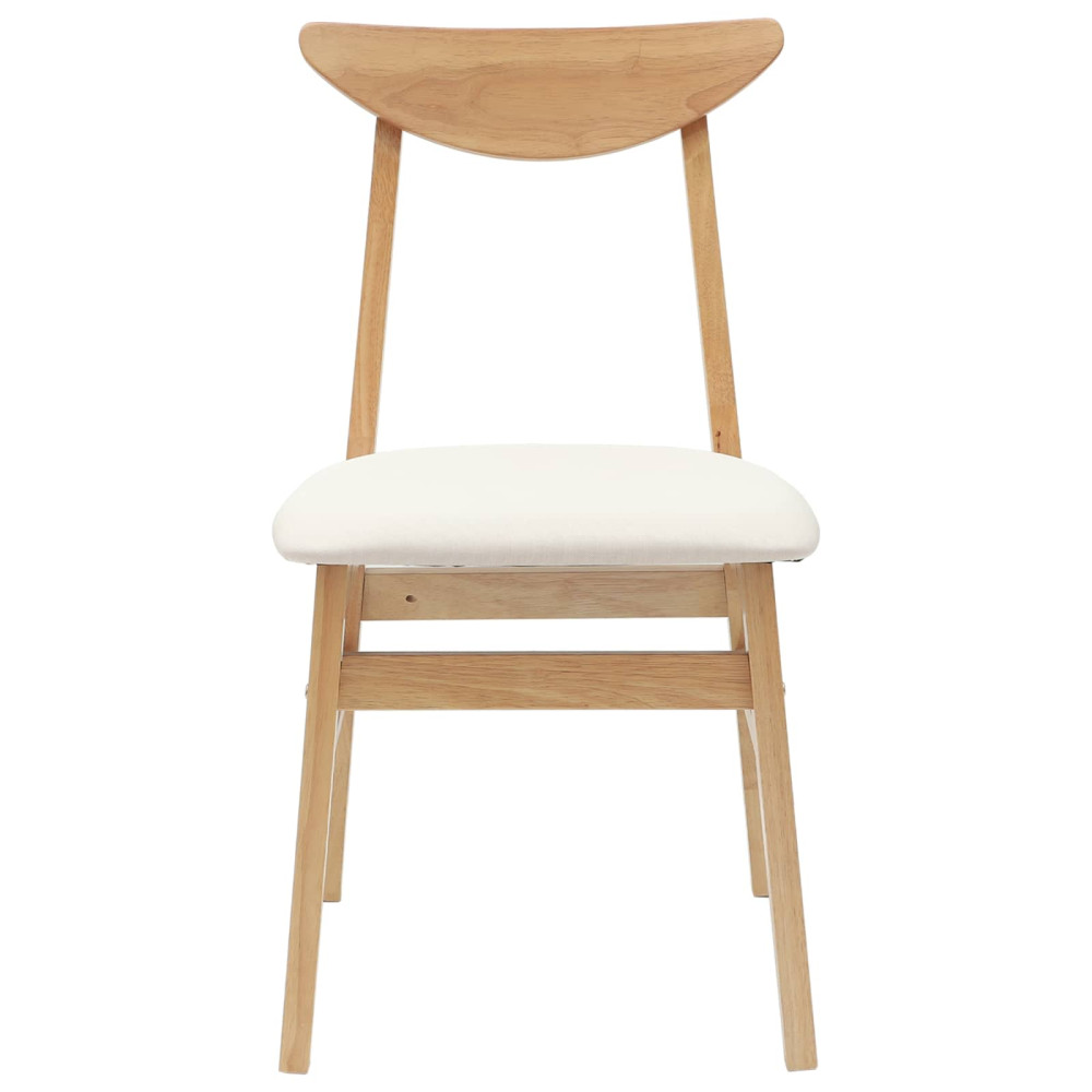 Produktbild för Matstolar 2 pcs Naturfärg 42 x 47,5 x 81 cm Massiv Gummiträ