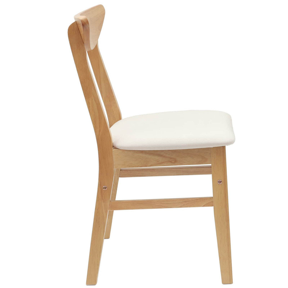 Produktbild för Matstolar 2 pcs Naturfärg 42 x 47,5 x 81 cm Massiv Gummiträ
