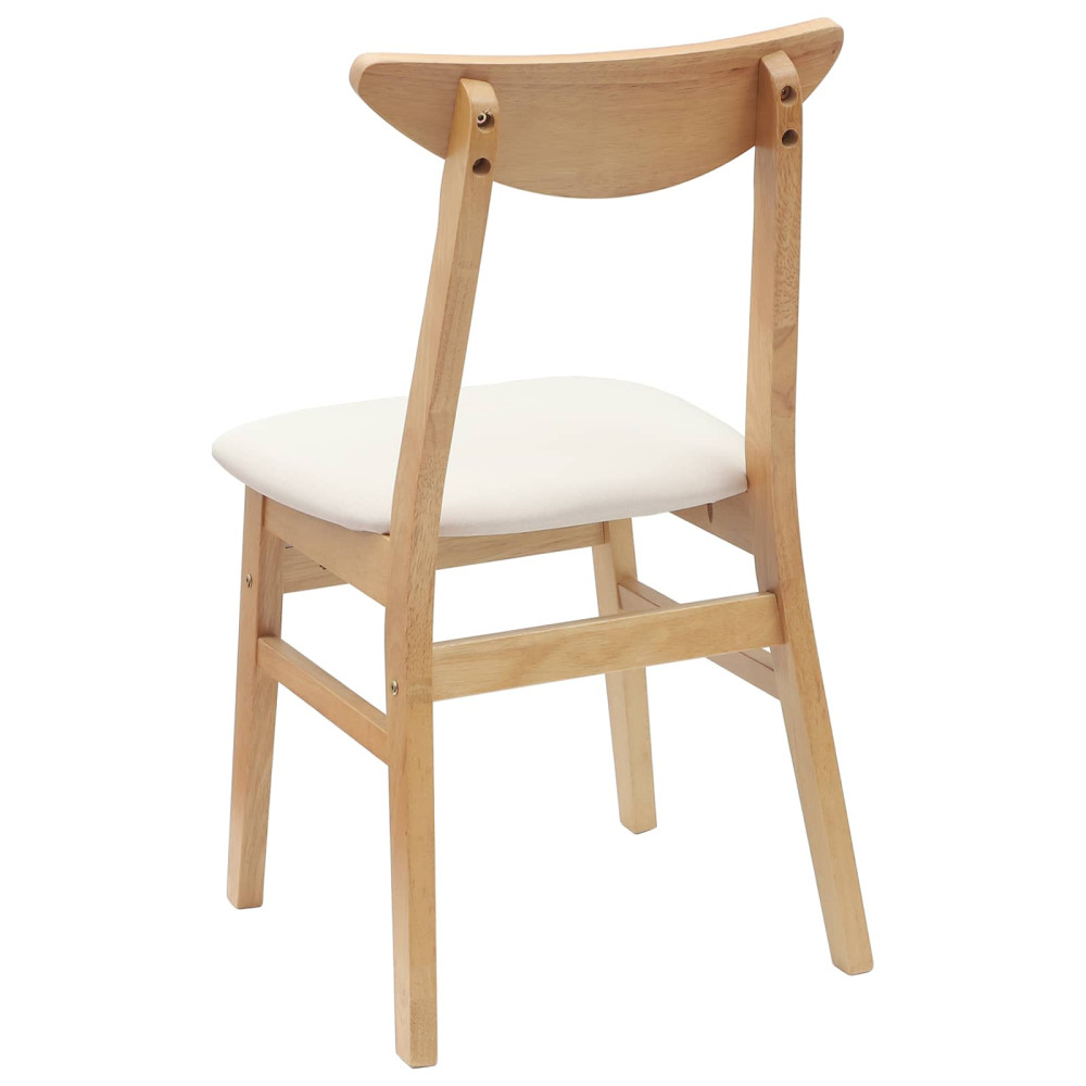 Produktbild för Matstolar 2 pcs Naturfärg 42 x 47,5 x 81 cm Massiv Gummiträ