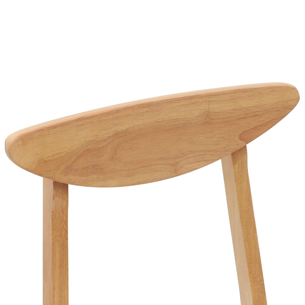 Produktbild för Matstolar 2 pcs Naturfärg 42 x 47,5 x 81 cm Massiv Gummiträ