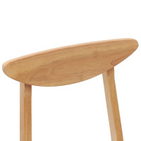 Produktbild för Matstolar 2 pcs Naturfärg 42 x 47,5 x 81 cm Massiv Gummiträ