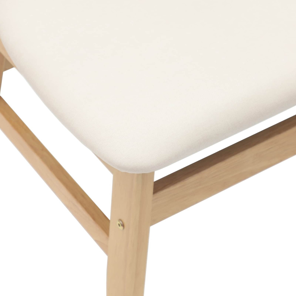 Produktbild för Matstolar 2 pcs Naturfärg 42 x 47,5 x 81 cm Massiv Gummiträ