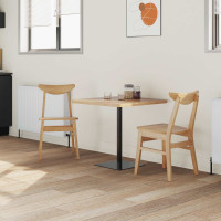 Produktbild för Matstolar 2 pcs Naturfärg 42 x 47,5 x 81 cm Massiv Gummiträ