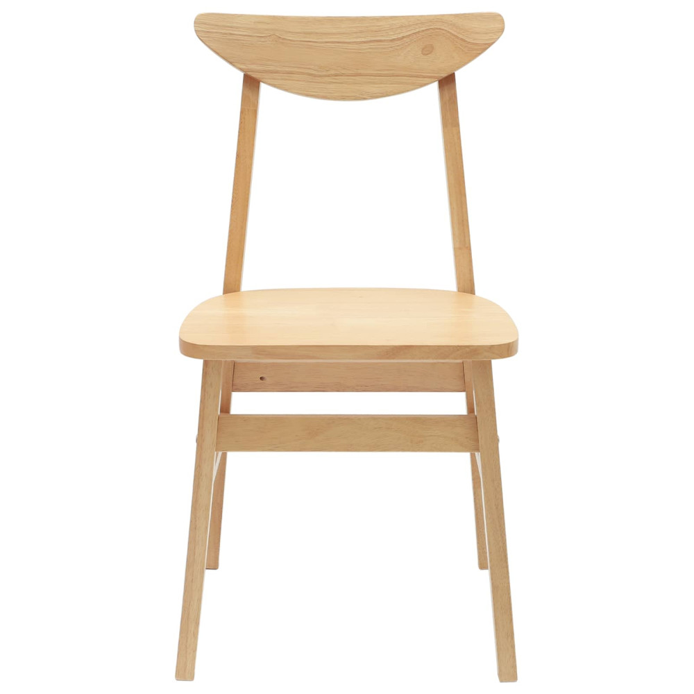 Produktbild för Matstolar 2 pcs Naturfärg 42 x 47,5 x 81 cm Massiv Gummiträ