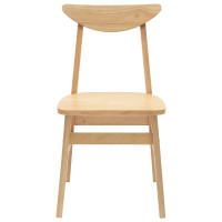 Produktbild för Matstolar 2 pcs Naturfärg 42 x 47,5 x 81 cm Massiv Gummiträ