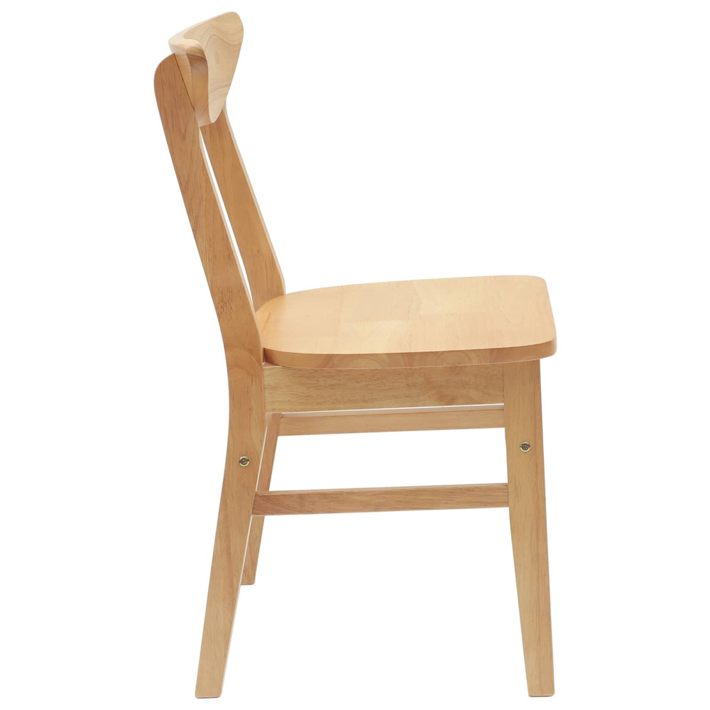 Produktbild för Matstolar 2 pcs Naturfärg 42 x 47,5 x 81 cm Massiv Gummiträ
