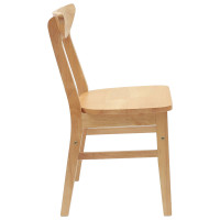 Produktbild för Matstolar 2 pcs Naturfärg 42 x 47,5 x 81 cm Massiv Gummiträ