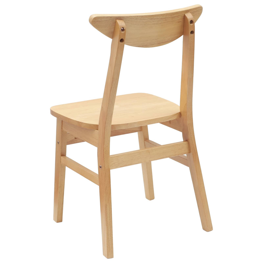 Produktbild för Matstolar 2 pcs Naturfärg 42 x 47,5 x 81 cm Massiv Gummiträ
