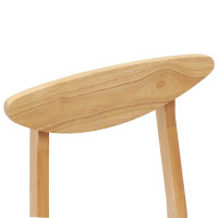 Produktbild för Matstolar 2 pcs Naturfärg 42 x 47,5 x 81 cm Massiv Gummiträ